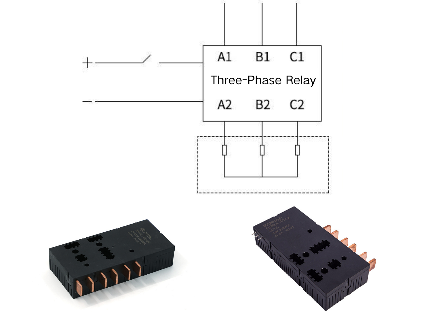 Three-phase relay